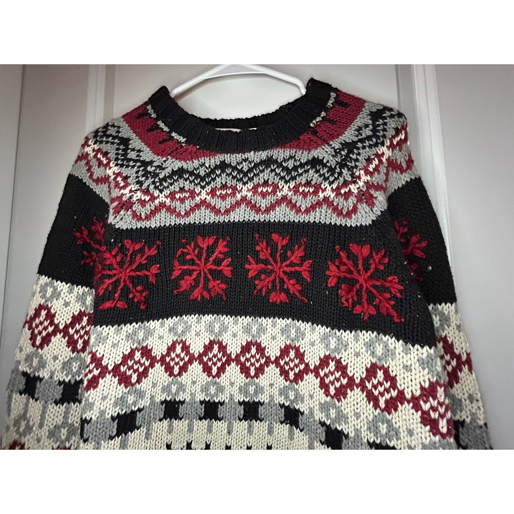 Vintage 90's Basic Editions Holiday Snowflakes Christmas Sweater Womens Medium